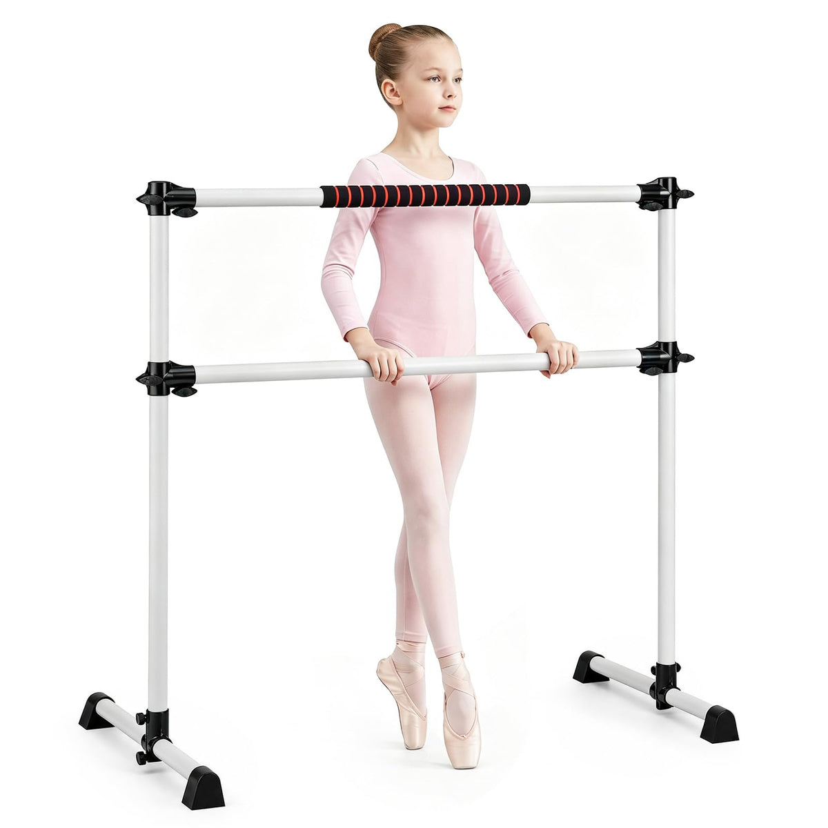 Double Ballet Barre, 17-112cm Adjustable Dance Stretch Bar