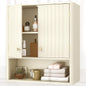 Fluted Bathroom Wall Cabinet Modern Double Door Medicine Cabinet