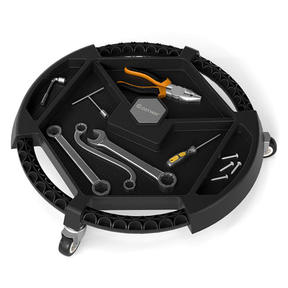Mobile Automotive Tool Creeper with 3 Swivel Casters and 4 Compartments