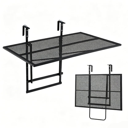 Folding Hanging Table, Balcony Desk with 5 Adjustable Heights