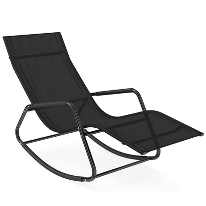 Rocking Sun Lounger, Zero Gravity Recliner Garden Rocking Chair with Armrests