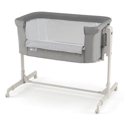 3-in-1 Baby Crib Height-Adjustable Bedside Crib with Castors