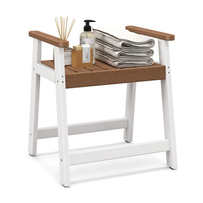 Waterproof HDPE Shower Bench with Armrests