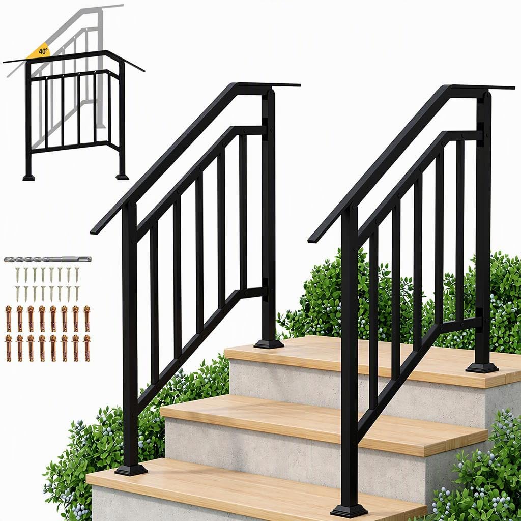 2 Pack Outdoor Handrails for Stairs