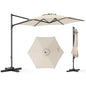 292cm Patio Cantilever Umbrella Large Offset Hanging Umbrella with 360° Rotation