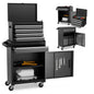 2 in 1 Lockable Metal Tool Chest with Removable Top Cabinet (with Adjustable Shelf)