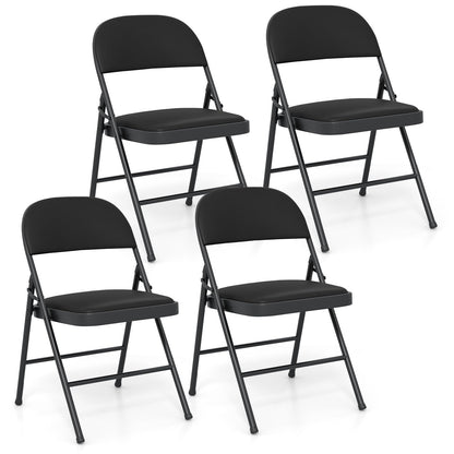 Set of 2 or 4 Folding Padded Party PVC Leather Stackable Chairs