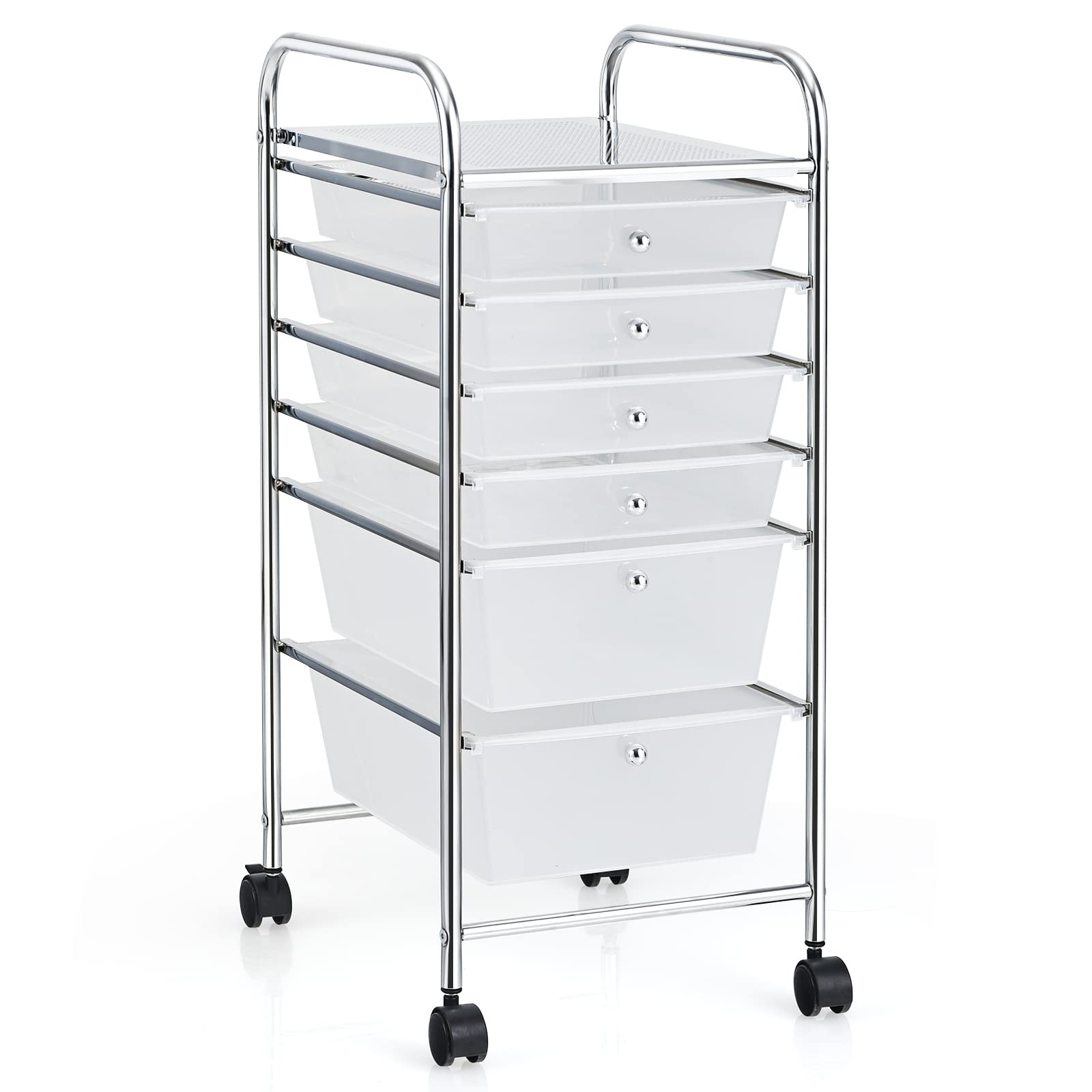 GiantexUK 6 Drawers Storage Trolley, Multipurpose Utility Rolling Cart