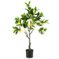 Fake Lemon Plant with Lemon Fruits and Cement Pot