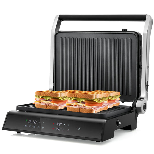 3 in 1 Indoor Grill with 180-degree Opening Design and 5 Auto Cooking Modes