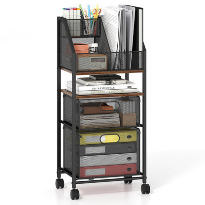 Rolling File Utility Cart with 2 Drawers and Lockable Wheels for Home Office