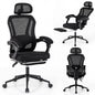 Ergonomic Mesh Office Chair with 2D Headrest and Retractable Footrest