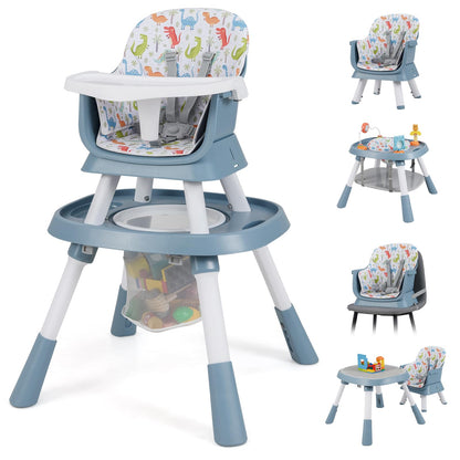 16 in 1 Convertible Highchair/Table Chair Set/Building Block Table/Booster Seat with Removable Tray