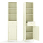 170cm Tall Bathroom Cabinet with Fluted Door and 1 Drawer 3 Open Shelves