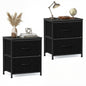 Nightstand Set of 2 End Table with Fabric Drawers for Bedroom