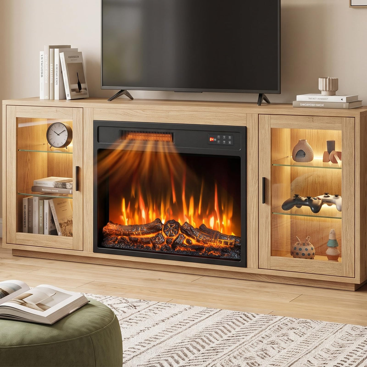 23Inch Electric Fireplace Insert, Recessed Electric Fire