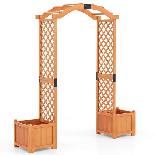 GiantexUK Wooden Garden Arch with Planter Boxes