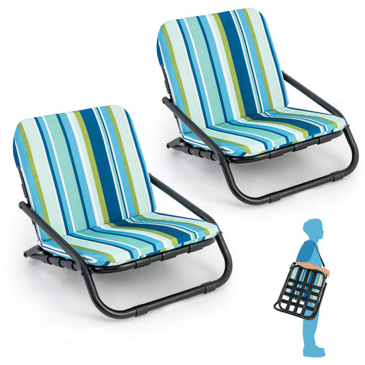 2 Pack Lightweight Folding Camping Chairs with Cushion