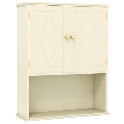 Bathroom Wall Cabinet with Open Shelf and Adjustable Shelf
