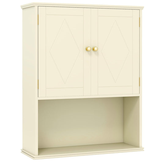 Bathroom Wall Cabinet with Open Shelf and Adjustable Shelf