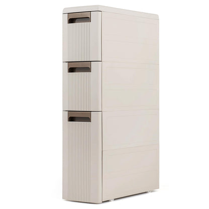 Slim Bathroom Floor Cabinet with 2/3/4 Drawers on Wheels