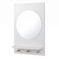 Wall Mirror with Storage Shelf, 3 Hanging Hooks