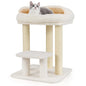Cat Tree, 61cm Comfy Plush Top Perch Bed, Sisal Scratching Posts