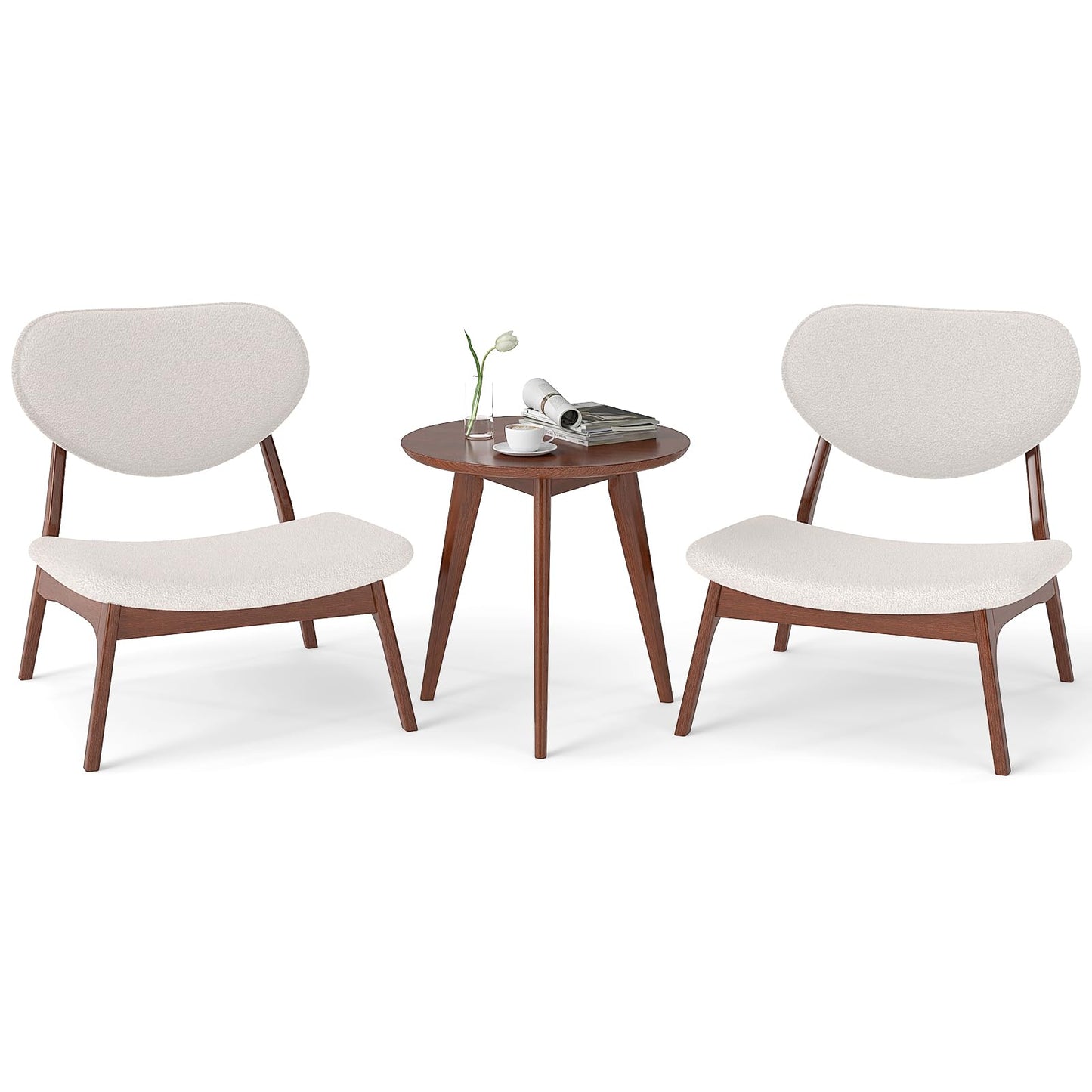 Accent Chairs Set of 2 with Side Table for Bedroom Waiting Room