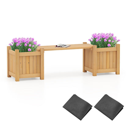 3-in-1 Wooden Planter, Raised Garden Bed, Teak Oil Finish Outdoor Flower Box