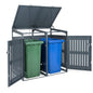 Double Wheelie Bin Storage, 240L Metal Garden Bin Hideaway with Gas Struts