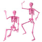 63 inch Halloween Pink Skeleton Decoration with 8 Moving Joints