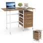 2-In-1 Folding Desk with 3 Drawers