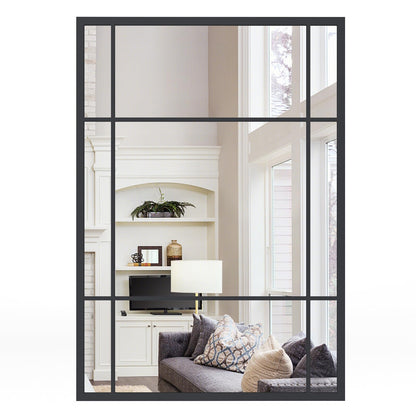 Decorative Wall Mirror, 100x70cm Large Rectangular Hanging Window Mirror