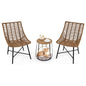 Outdoor Wicker Conversation Table Chair Sets for Garden Balcony Poolside