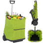 50L Folding Shopping Trolley on Wheels with 3 Pockets & Retractable Handle