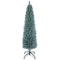 5FT/6FT/7FT Green Pencil Slim Christmas Tree, Traditional Artificial Pine Xmas Tree