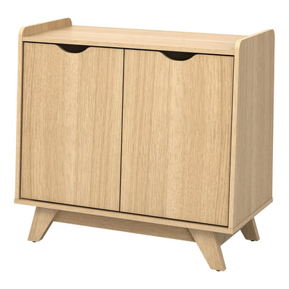 2 Door Storage Cabinet, Wooden Buffet Sideboard with 5-Level Adjustable Shelf