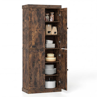 Tall Kitchen Cupboard, Pantry Storage Cabinet with 4 Doors