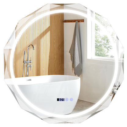 Wall Mounted Mirror with Dimmable 3-Color Lights and Memory Function