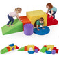 6 Pieces Foam Climbing Blocks for Kids with Slide and Tunnel for Toddlers 3+