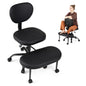 Ergonomic Cross Legged Office Chair with Wheels, Black