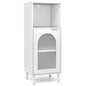 Bathroom Floor Cabinet, Freestanding Storage Cupboard with Tempered Glass Door
