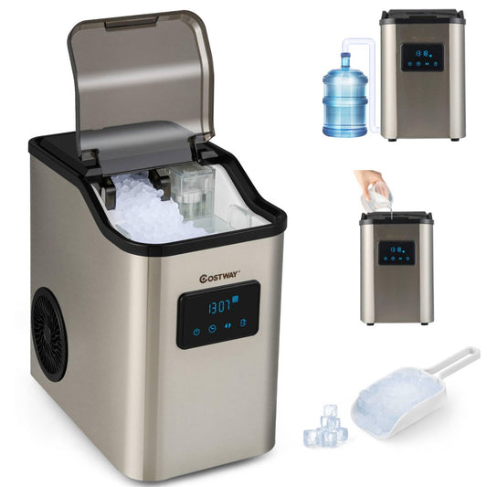 Countertop Nugget Ice Maker with 2 Ways Water Refill