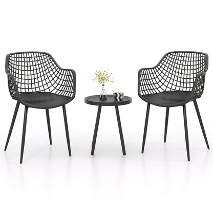 Giantex 3 Piece Patio Bistro Set, Garden Furniture Set with PP Seat and Tabletop