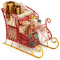 Metal Christmas Santa Sleigh Basket 2-Tier Xmas Santa’s Gift Storage Sleigh