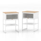 3-Tier Side Table with Storage Shelf for Living Room and Bedroom Set of 2