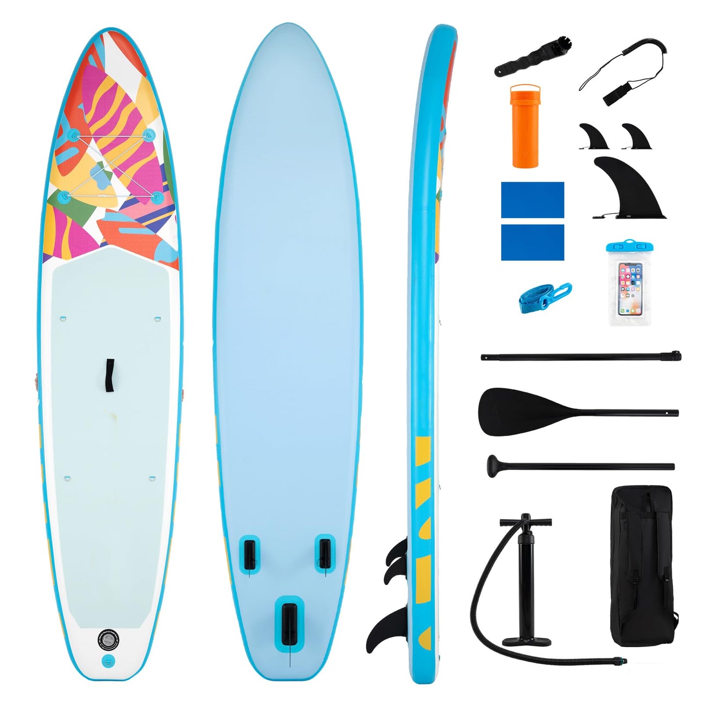 Inflatable Stand Up Paddle Board, 6" Thick SUP with Adjustable Aluminium Paddle