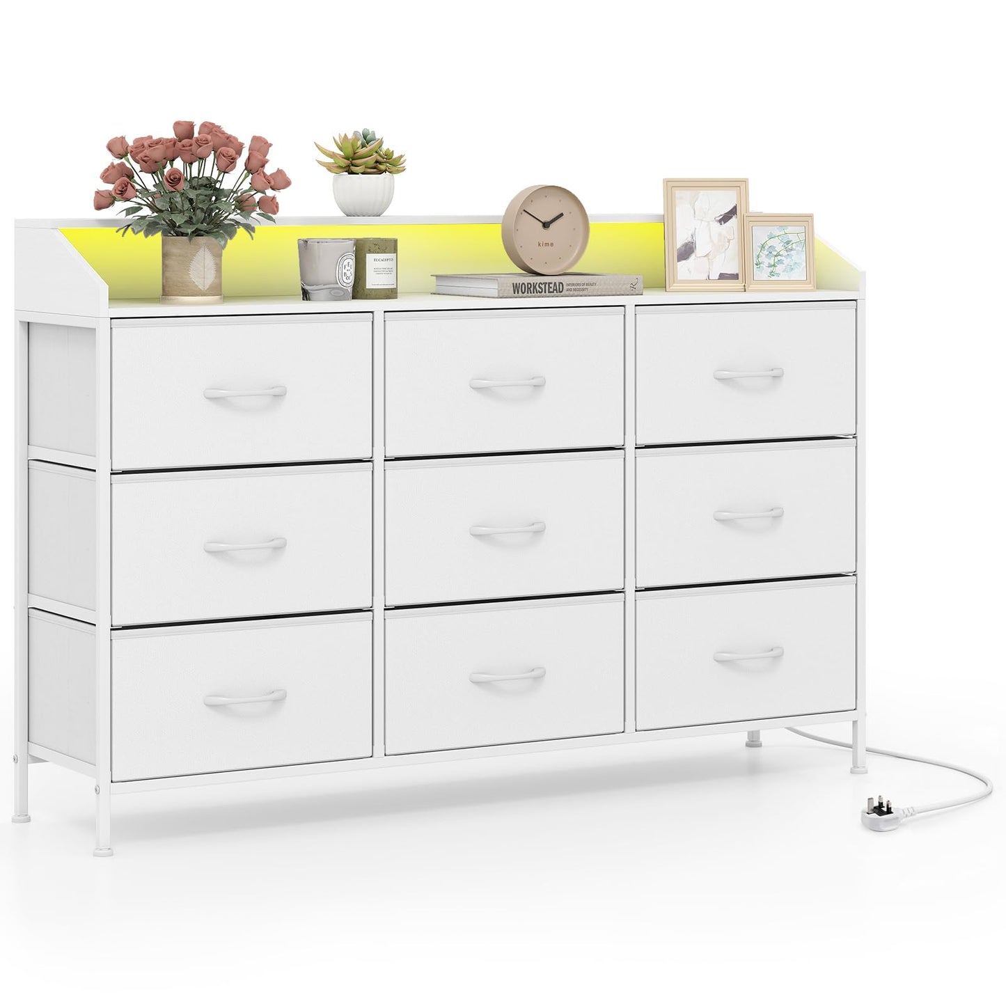 Dresser Storage Organizer with LED Lights for Bedroom
