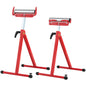 2-Pack Folding Roller Stands, 115KG Load Capacity Per Stand, 72-114cm Adjustable Height