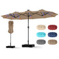 4m Double Sided Garden Parasol, Extra Large Outdoor Sun Umbrella